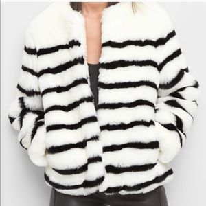 Black & White Striped Faux Fur